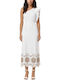 Summer Midi Dress Brown and White