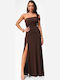 Maxi Abendkleid Braun Dunkel