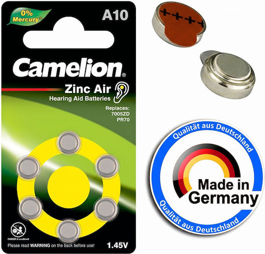 Camelion Α10-ΒΡ6 Μπαταρίες Ακουστικών Βαρηκοΐας 1.45V 6τμχ