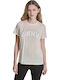 Logo Women's Cotton Short Sleeve Blouse Ecru