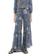 Women's Pantaloons in Wide Leg Style Blue-Green-Sky