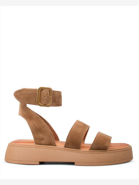 Γυναικεία Σανδάλια Flatforms Καφέ