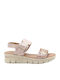 Leather Women's Anatomic Flatform Sandals Beige