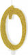 Birthday Candle Number 0 Gold 10cm 1 Pc