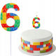 Piker Candle Cake Number 6 Six Colorful Blocks ...