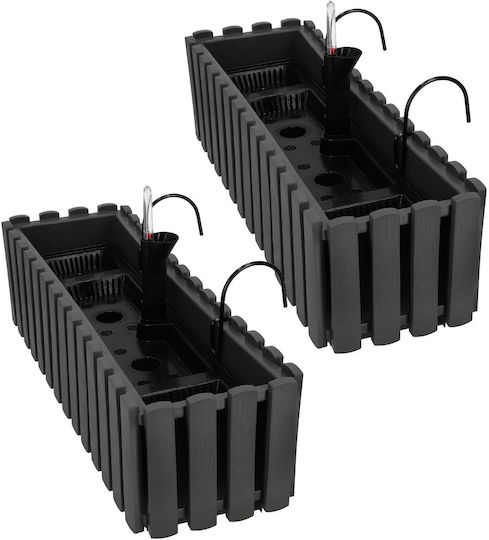 Kotarbau Set of 2 Wooden Gray Planter Boxes