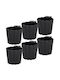 Kotarbau Set of 6 Plastic Flower Pots Anthracite