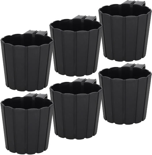 Kotarbau Set 6 Ghivece de Flori Plastice Antracit