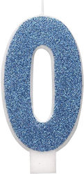 Blue Birthday Candle Number 0