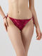 Bikinihosen Slip mit Schnürung Burgundisch Tie Dye