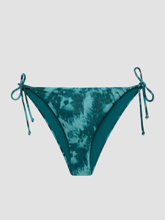 Bikinihosen Slip mit Schnürung Petrol Tie Dye
