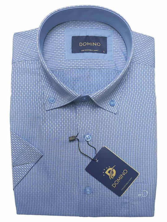 Short Sleeve Shirt in Regular Fit Checked Sky