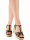 Platforme Dama Din Paie Tip Ankle Strap Maro