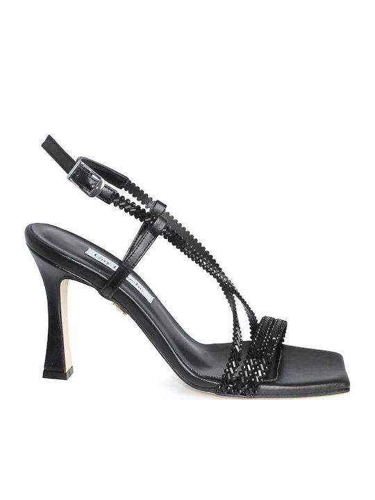Guy Laroche Damen Sandalen Schwarz Leder