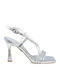 Damen Sandalen Silber Leder