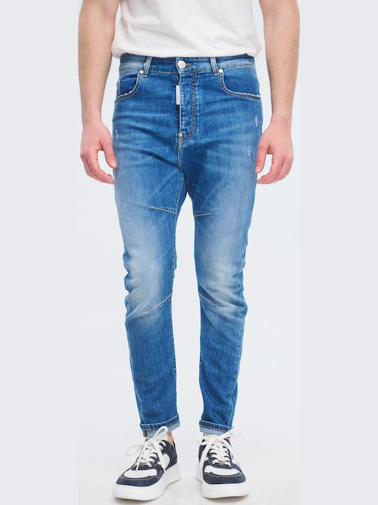 Ανδρικό Παντελόνι Τζιν με Slim Εφαρμογή Medium Blue Denim