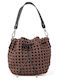 Gestrickte Damen Schultertasche Braun
