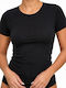 Short Sleeve Black Women's Tank Top TB168-MAVRO