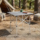 Τραπέζι Αλουμινίου για Camping Πτυσσόμενο 66x54.5x52cm Ασημί