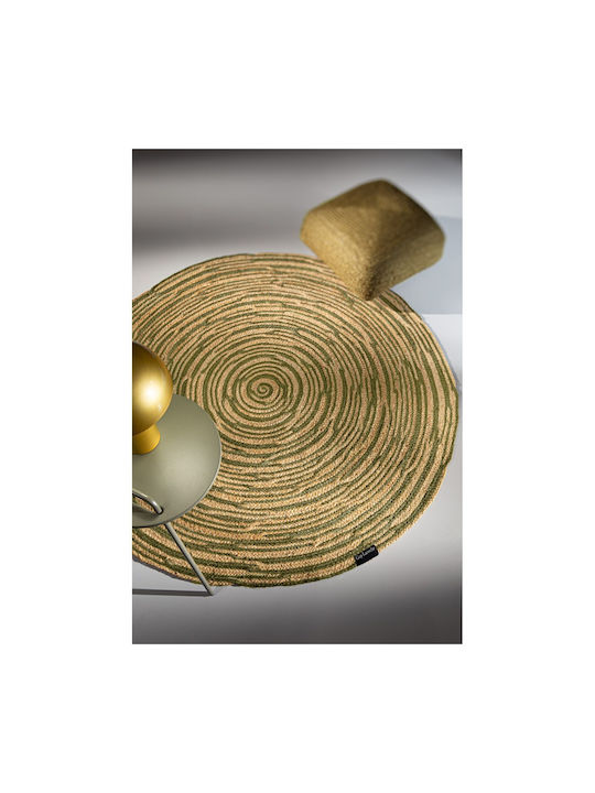 Guy Laroche Floral Round Summer Jute Olive Rug ...
