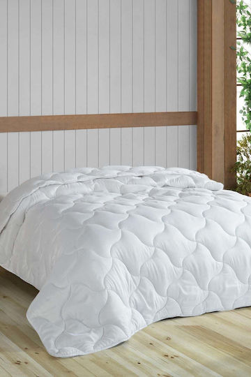 SteweHome Πάπλωμα Μονό με Γέμιση Microfiber 155x215εκ. Λευκό