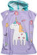 Kid's Beach Poncho Towel Girls Unicorn Purple