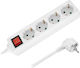 Rebel Power Strip 4 Sockets with Switch and 5m Cable