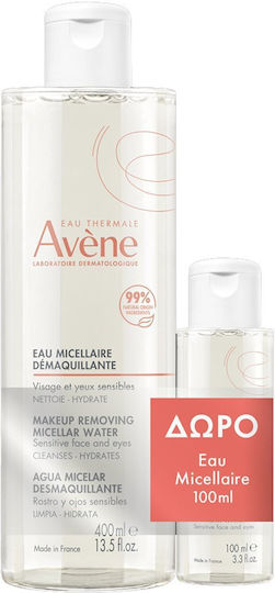 Eau Thermale Avène Micellar Water Αφαίρεσης Μακιγιάζ Προσώπου & Ματιών 400ml