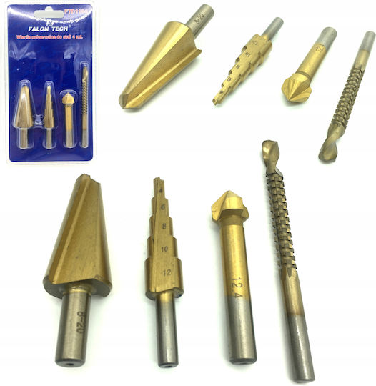Universal Drill Bit Set 4 Pcs Steel Step Drill Bits Milling Wwa