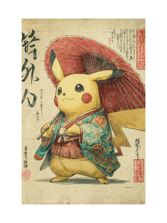 Poster Pokemon Pikachu Ukiyo An174 30cm X 40cm-70980pd154156