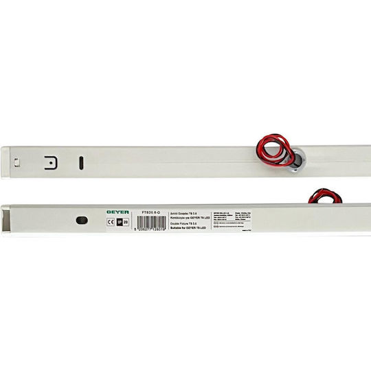 Geyer Lighting Batten Single-Ended with 1 Light for LED Lamp T8 100cm