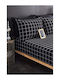 SteweHome Single Bed Sheets Set With Rubber Hugger 100x200cm Black 3 Pieces