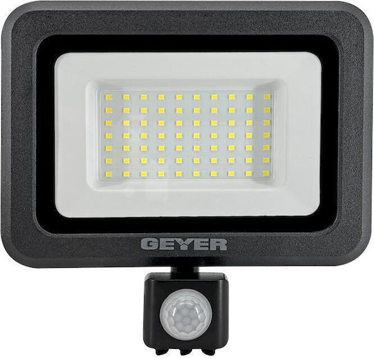 Geyer Waterproof LED Flood Light 50W Cold White 6500K with Motion Sensor IP65