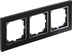 Elektro Plast Wechselrahmen für Schalter 3 Positionen Vertikal Platzierung in Schwarz Farbe 4173-46