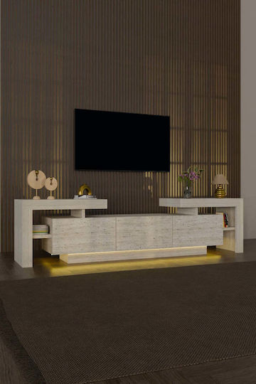 Stand TV Cu Iluminare LED Ecru L190xA30xÎ60cm