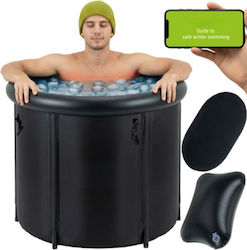 Cadă De Gheață Portabilă Piscină Pentru Baie Regenerare Crioterapie Utilizare Interioară Exterioră Capacitate 320l Material Impermeabil Izolație Termică 5 Straturi Protecție Împotriva Radiațiilor Solare Uv Ușor De Transportat Negru