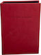 Photo Album Mascagni Black Cases 200 Photos 10x15 Red Artificial Leather Embossing S557 Red