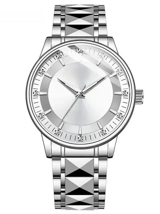 Womens Watch 42mm Battery With Silver Metal Bracelet