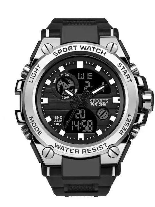 Analog/Digital Men's Battery Watch with Black Ceramic Bracelet