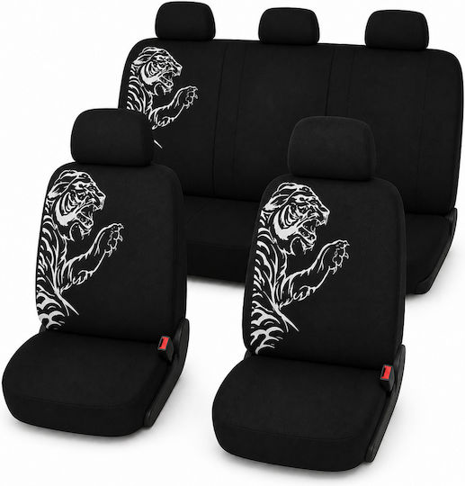 Black Car Seat Covers Tiger Universal 9 Pieces
