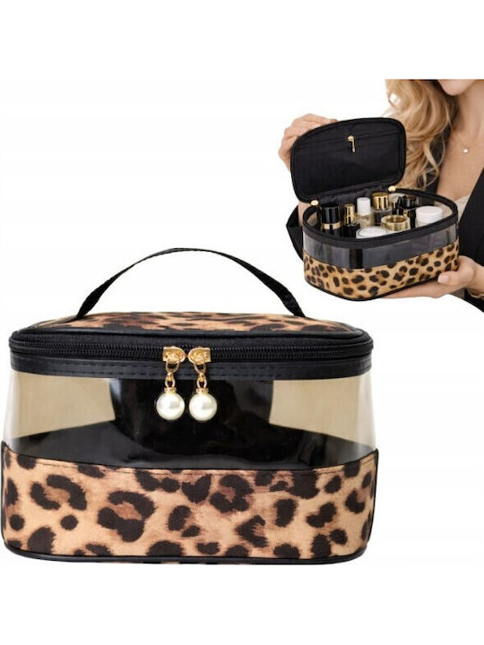 Jetbags Rz11136-27 Νεσεσέρ Καλλυντικών Ταξιδιού Leopard Makeup Organizer Μεγάλης Χωρητικότητας 21.5x21.5x12.5cm