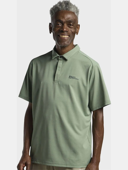 Jack Wolfskin Polo Bluza Verde Deschis