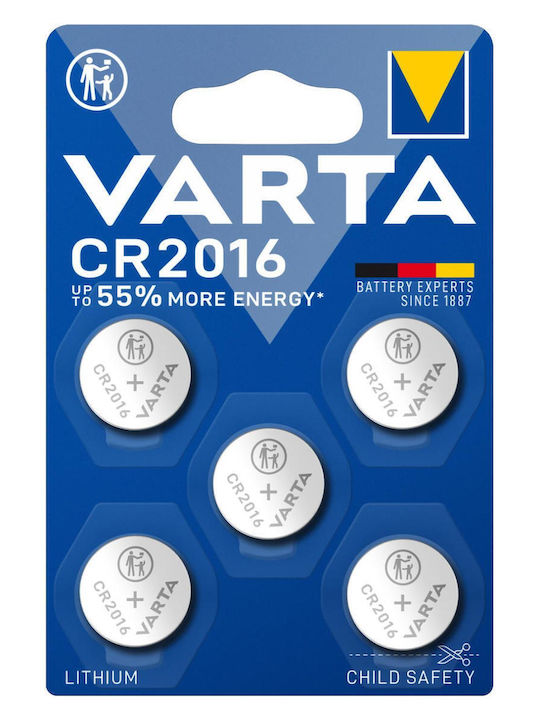 Varta Cr 2016 Lithium Uhrenbatterien Münzknopfzelle Fernbedienung Uhr 3v 5 Stück