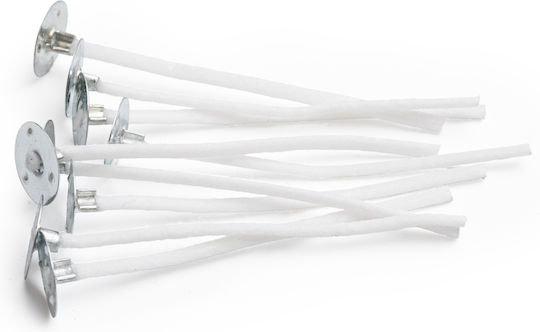 Cotton Wicks 40n Metal Plate 6 Cm 10 Pieces