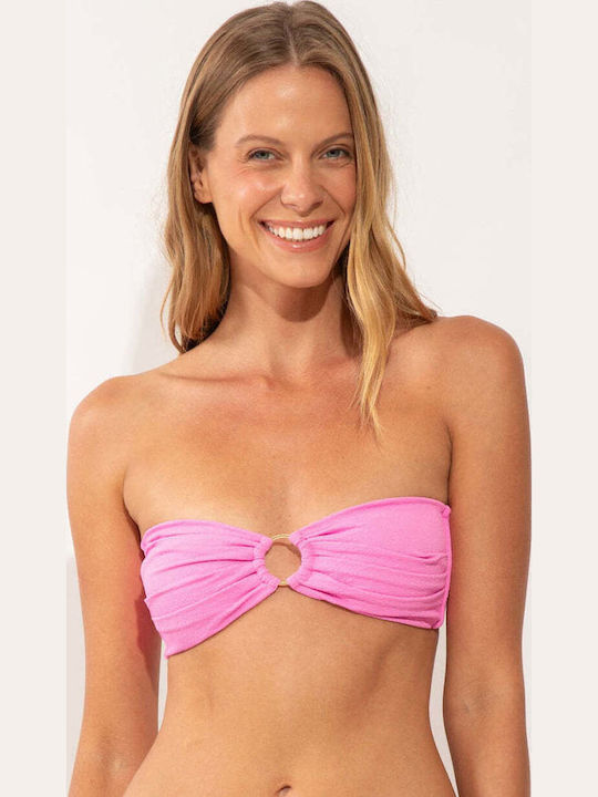 Strapless Bikini Top Mavi-pink