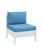 vidaXL Bench Cushion for Pallet with Backrest Melange Blue 2 Pieces