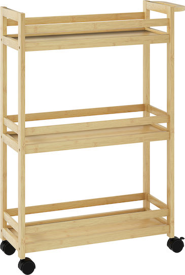 HomCom Boden Badezimmerregal Hölzernes 55x20x75cm