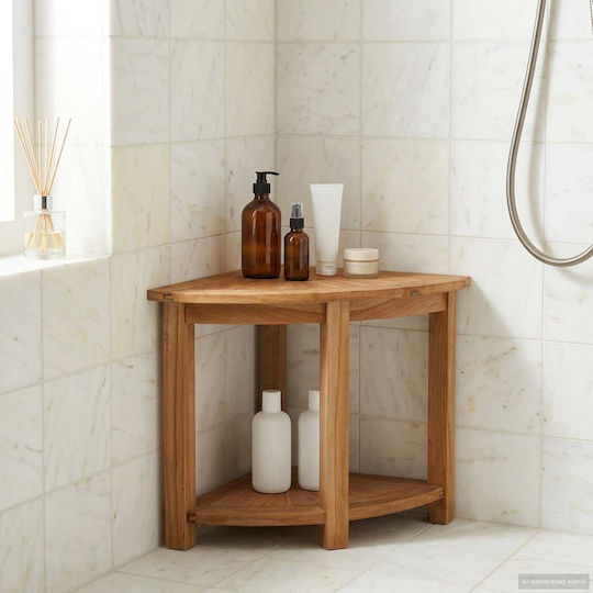 vidaXL Ecken Boden Badezimmerregal Hölzernes 45x45x46cm Grau