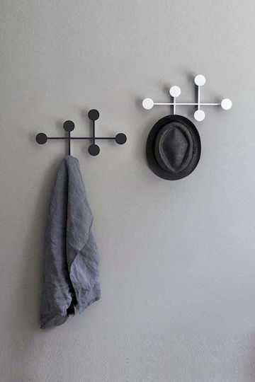 SteweHome Metal Wall Hanger 6 Hooks Black 40x24x5cm