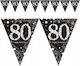 Banner Flags 80th Birthday Holographic Party 400cm